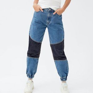 UO BDG Byron Spliced High Rise Jogger Jean, Blue, Size 25